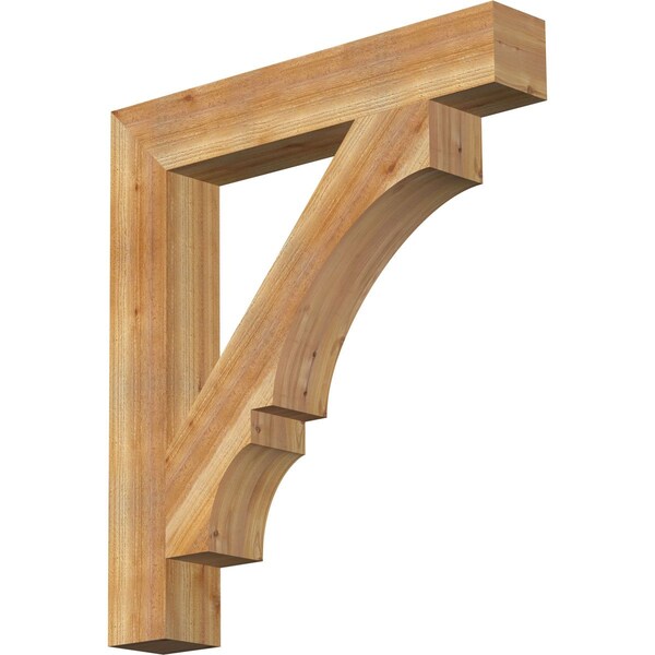 Ekena Millwork Balboa Block Rough Sawn Bracket, Western Red Cedar, 6"W x 38"D x 42"H BKT06X38X42BOA05RWR - main